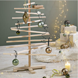 Árbol de Navidad de madera natural. 100 cm altura x 48 cm anchura aprox