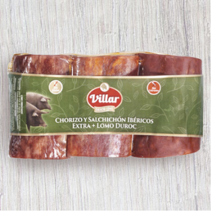 Lote de chorizo y salchichón ibérico Villar